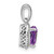 Sterling Silver Rhodium-plated Amethyst and Diamond Pendant - PM-3311CAB1-7402