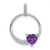 Sterling Silver Rhodium-plated Amethyst and Diamond Pendant - QP-BE1B14D5-9213