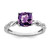 Sterling Silver Rhodium-plated Amethyst and Diamond Ring - RM-07D94B08-5183