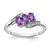 Sterling Silver Rhodium-plated Amethyst and Diamond Ring - RM-70F1F658-6015