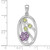 Sterling Silver Rhodium-plated Amethyst and Peridot Flower Pendant