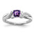 Sterling Silver Rhodium-plated Amethyst Diamond Ring - QR-AA86518C-1791