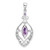 Sterling Silver Rhodium-plated Amethyst Fancy Pendant