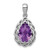 Sterling Silver Rhodium-plated Amethyst Pendant - QP-45CDF29B-6363