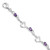 Sterling Silver Rhodium-plated Amethyst Polished Fancy Heart Bracelet