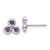 Sterling Silver Rhodium-plated Amethyst Post Earrings - QE-C9C13A0B-2251