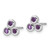 Sterling Silver Rhodium-plated Amethyst Post Earrings - QE-C9C13A0B-2251