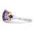 Sterling Silver Rhodium-plated Amethyst, Blue Topaz & Citrine Ring - QR-979494EE-8863