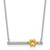 Sterling Silver Rhodium-plated and Gold-tone Polished CZ Pawprint Bar 16 Inch with 2 Inch Extension Necklace
