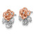 Sterling Silver Rhodium-plated and Rose Gold-plated CZ Flowers Post Earrings