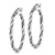 Sterling Silver Rhodium-plated Antiqued 2x30mm Twisted Hoop Earrings
