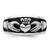 Sterling Silver Rhodium-plated Antiqued Claddagh Ring - QR-7CE51CAE-3461