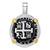 Sterling Silver Rhodium-plated Antiqued Gold-tone Ship Coin Pendant