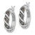 Sterling Silver Rhodium-plated Antiqued Swirl Hoop Marcasite Earrings
