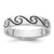 Sterling Silver Rhodium-plated Antiqued Wave Design 4.5mm Band Ring - QR-B7E379CD-6978