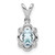Sterling Silver Rhodium-plated Aquamarine & Diam. Pendant - QB-A06C8BDA-8197