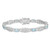 Sterling Silver Rhodium-plated Aquamarine & Diamond Bracelet - QX-904C5CEB-7348