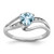 Sterling Silver Rhodium-plated Aquamarine and Diamond Ring - RM-6E4FE9C5-7476