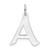 Sterling Silver Rhodium-plated Artisan Block Letter A Initial Charm