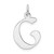Sterling Silver Rhodium-plated Artisan Block Letter G Initial Charm