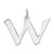 Sterling Silver Rhodium-plated Artisan Block Letter W Initial Charm