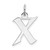 Sterling Silver Rhodium-plated Artisan Block Letter X Initial Charm