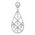 Sterling Silver Rhodium-plated Baguette CZ Teardrop Pendant