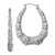 Sterling Silver Rhodium-plated Bamboo Oval Hoop Earrings