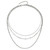 Sterling Silver Rhodium-plated Beaded Layered with 2in .ext Necklace