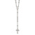 Sterling Silver Rhodium-plated Beaded Rosary Necklace