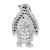 Sterling Silver Rhodium-plated Black & White CZ Penguin Chain Slide - QP-8F5BA55F-3987