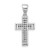 Sterling Silver Rhodium-plated Black and Clear CZ Cross Pendant