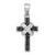 sterling Silver Rhodium-plated Black And White Crystal -X- Cross Pendant