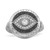 Sterling Silver Rhodium-plated Black and White CZ Evil Eye Ring - QR-53B8A1CB-7978