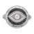 Sterling Silver Rhodium-plated Black and White CZ Evil Eye Ring - QR-81827CC5-7467