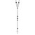 Sterling Silver Rhodium-plated Black Beaded Rosary w/1.25in .ext Necklace