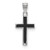 Sterling Silver Rhodium-plated Black Enameled Cross Charm