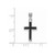 Sterling Silver Rhodium-plated Black Enameled Cross Charm