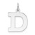Sterling Silver Rhodium-plated Block Letter D Initial Charm - QC-52FB67E8-7835