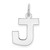 Sterling Silver Rhodium-plated Block Letter J Initial Charm - QC-7F955A5A-7584