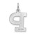 Sterling Silver Rhodium-plated Block Letter P Initial Charm - QC-1503111D-6635