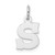 Sterling Silver Rhodium-plated Block Letter S Initial Charm - QC-ACB0A0A7-2134