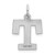 Sterling Silver Rhodium-plated Block Letter T Initial Charm - QC-93546109-5505