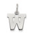 Sterling Silver Rhodium-plated Block Letter W Initial Charm - QC-5DA0CA4D-4596