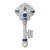 Sterling Silver Rhodium-plated Blue and Clear CZ Key Slide