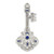 Sterling Silver Rhodium-plated Blue and Clear CZ Key Slide