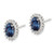 Sterling Silver Rhodium-plated Blue and Clear CZ Post Earrings - QE-84F7A70F-7385