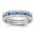 Sterling Silver Rhodium-plated Blue and White CZ 3 Ring Set - QR-03FDDA18-6358