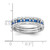 Sterling Silver Rhodium-plated Blue and White CZ 3 Ring Set - QR-03FDDA18-6358