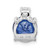 Sterling Silver Rhodium-plated Blue and White CZ Chain Slide
